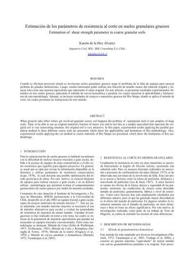 Estimación de los parámetros de resistencia al corte en suelos