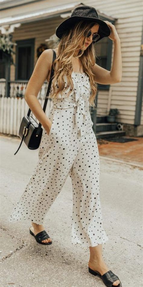 Polka Dot Jumpsuit Jumper Dress Maxi Dress Summer Weekend Outfit