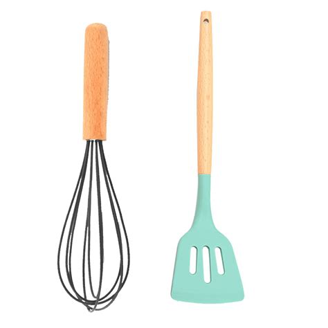 2 Pc Kitchen Utensil Set, Easy to Clean Wooden Kitchen Utensils ...