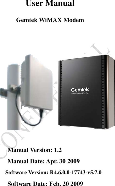 Gemtek Technology Wixs Wimax Outdoor Cpe User Manual Wixs User