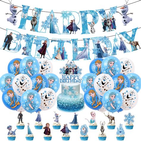 Jual Paket Set Dekorasi Pesta Ulang Tahun Motif Frozen Anna Elsa Banner