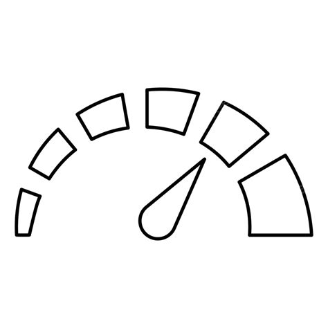 Illustration Of A Simple Black Speedometer Icon In Flat Style Vector