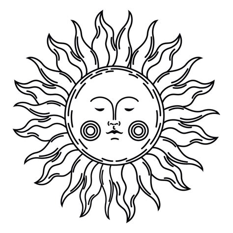 Esoteric Sun Face Symbol 17405941 Vector Art At Vecteezy