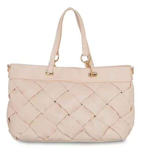 Bolsa Satchel Para Mujer Cloe Material Reciclado Look Tejido Color Nude Mercadolibre