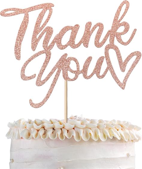 1 Pack Thank You Cake Toppers Glitter Thank You Cake Picks