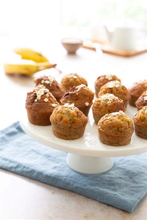 Minis Muffins La Banane Et Aux Flocons D Avoine Sans Lactose