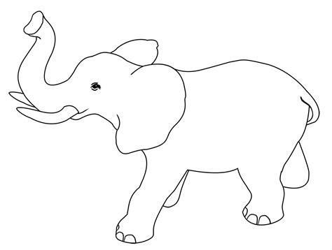 Elephant Outline Coloring Page