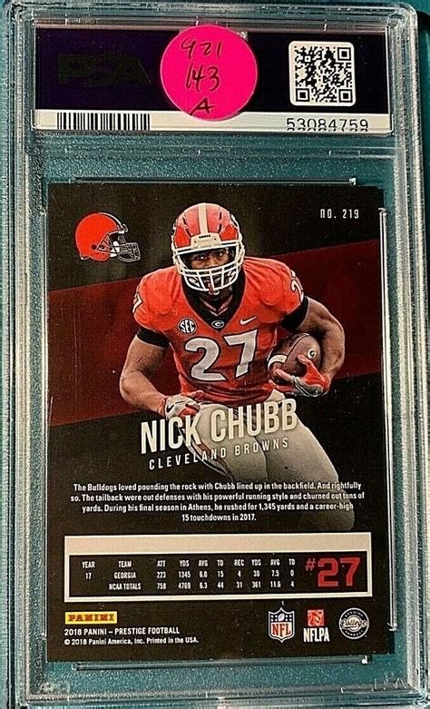 Panini Prestige Rookie Nick Chubb Rc For Sale Online Ebay