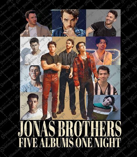 Jonas Brothers Png Five Albums One Night Tour Design Jonas Etsy