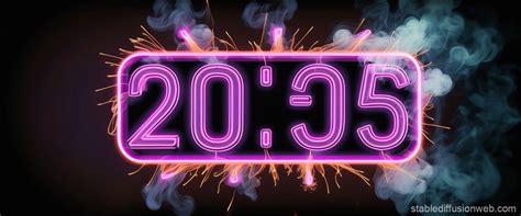 Neon Countdown Clock Of Stable Diffusion Online