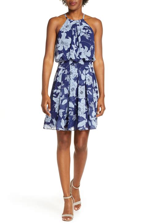 Eliza J Floral Print Halter Dress Nordstrom