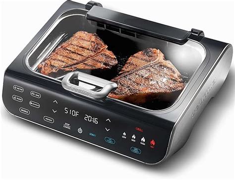 Gourmia Smokeless Indoor Grill And Air Fryer Raclette Grill With Smoke Extracting Technology For