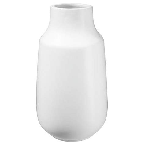 Ceramic Tall Round Bellied Vase With Narrow Mouth Matte White