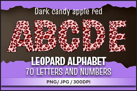 Dark Candy Apple Red Leopard Alphabet Graphic By Fromporto · Creative Fabrica