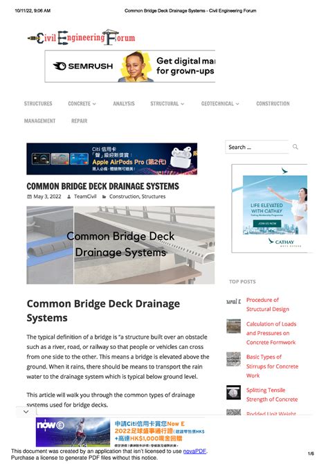 Common Bridge Deck Drainage Systems - Civil Engineering Forum - Bridge ...