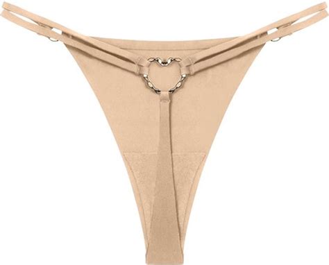 Set Van Sexy Strings Beige Met Gouden Hartje Luxe Lingerie Ondergoed Bol