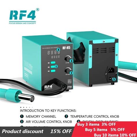 800W RF4 RF H5 Hot Air Q Soldering Station With Digital Display BGA Rework Station For PCB Chip