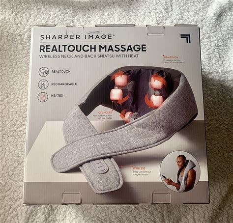 Sharper Image Realtouch Massage Neck And Back Wireless Shiatsu Heated 843479126938 Ebay