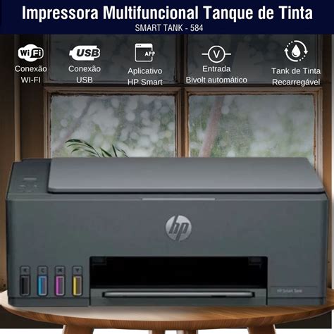 Impressora Multifuncional Tanque De Tinta Smart Tank 584 Crystal