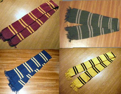 Hogwarts House Scarves by deliriumdreamer3 on DeviantArt