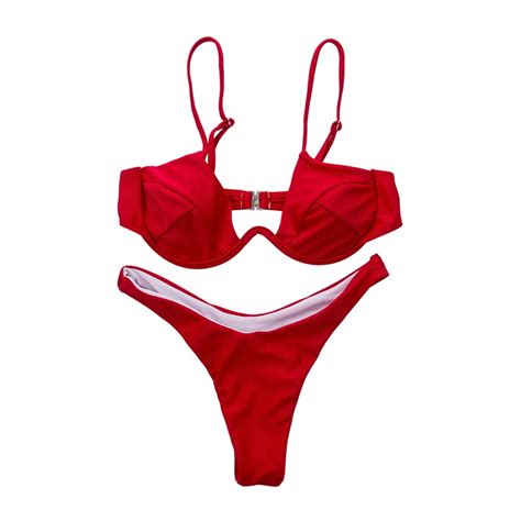 Women Bikini Set Swimsuit Padded Push Up Bra Triangle Swimwear Bathing Suit Walmart