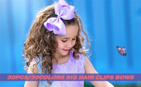 30pcsset 6inch Hair Ribbon Bows With Alligator Clip Kids Hair