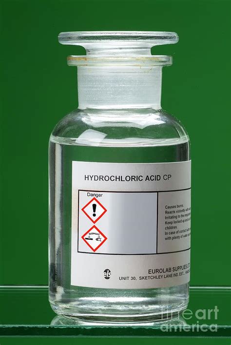 Reagent Bottle Of Hydrochloric Acid Cp Photograph By Martyn F