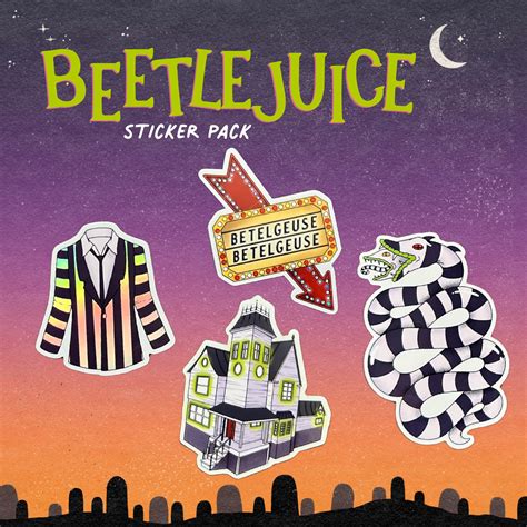 Beetlejuice Sticker Pack Etsy