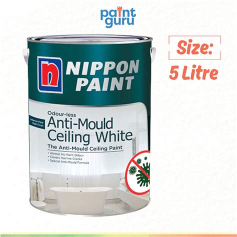 Nippon Paint Odour Less Anti Mould Ceiling Paint White 5L Lazada