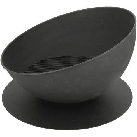 Fire Bowl Sloping On Disc Black Esschert Design