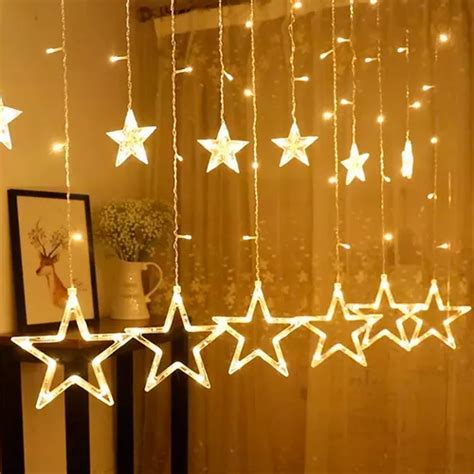 Serie Cortina Guirnalda Cascada Luces Led Estrellas 3m MercadoLibre