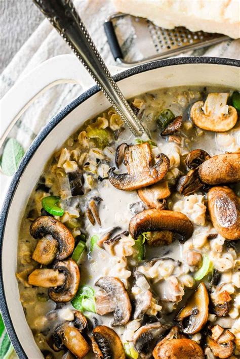 Mushroom Barley Soup • Jewish Deli Style