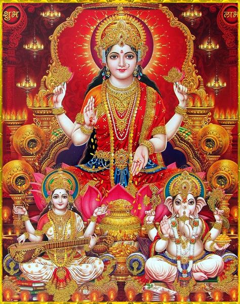 VISHNU ART Shri Lakshmi Devi Saraswati Devi Ganesh ॐ Devi