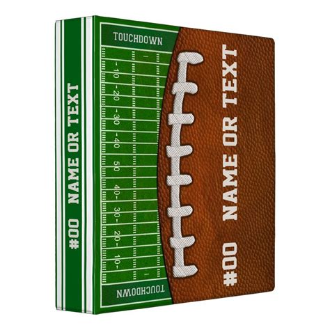 Personalized Football Binder Cool Football Field 3 Ring Binder