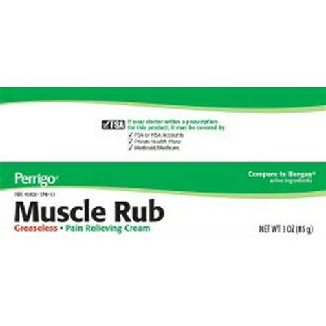 Muscle Rub Topical Pain Relief 10% - 15% Strength Menthol / Methyl ...