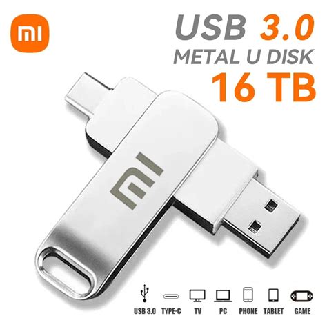 XIAOMI U Disk High Speed Mini Metal USB Flash Drives 4TB 8TB 16TB Black