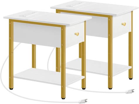 Amazon Hoobro Side Tables With Charging Station Set Of Narrow