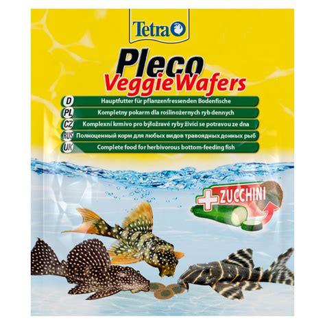 Корм для травоядных донных рыб Tetra Pleco Veggie Wafers, с цукини, в ...