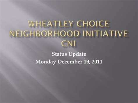 Ppt Wheatley Choice Neighborhood Initiative Cni Powerpoint