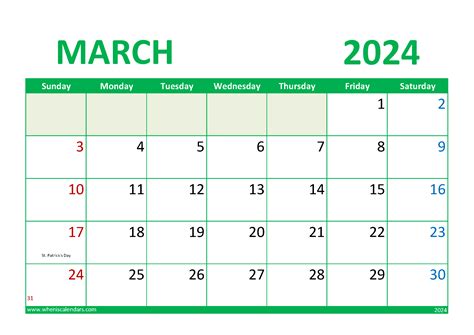 2024 March Calendar Holiday Monthly Calendar