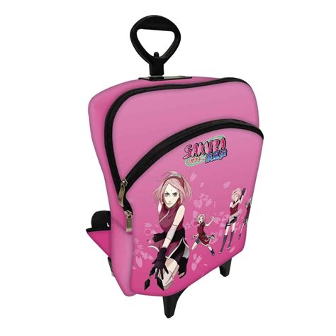 Kit Mochila Rodinhas Lancheira Isoprene Naruto Sakura