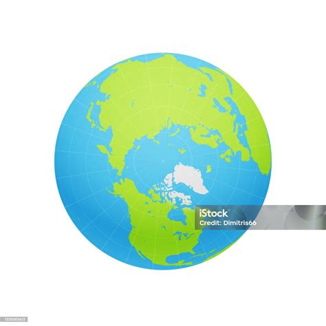 Earth Globe Northern Hemisphere View Stock Illustration Download