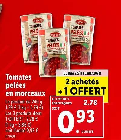 Promo Tomates Pelees En Morceaux Chez Lidl Icatalogue Fr