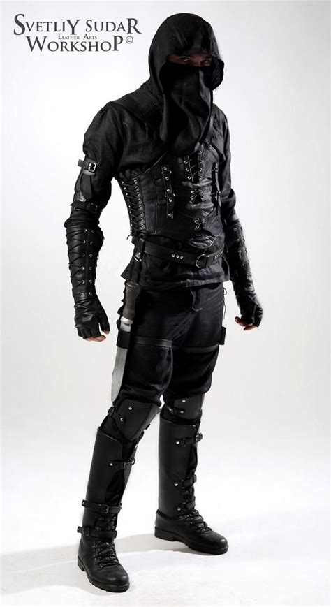 Dark Assassin Leather Armor Inspired Thief Flax Suit And Etsy Rogue