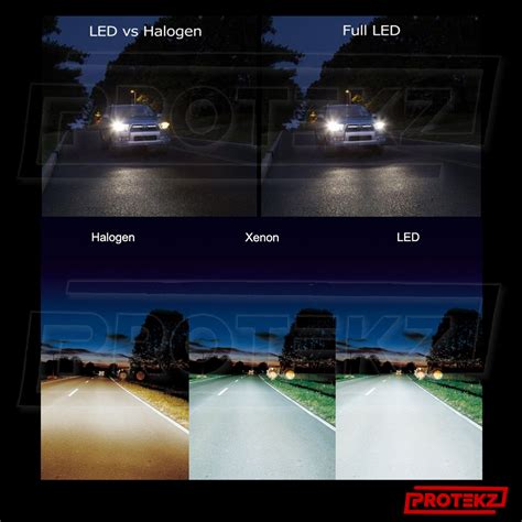 H W Led Headlight Kit Protekz High Low Beam Bulbs White K