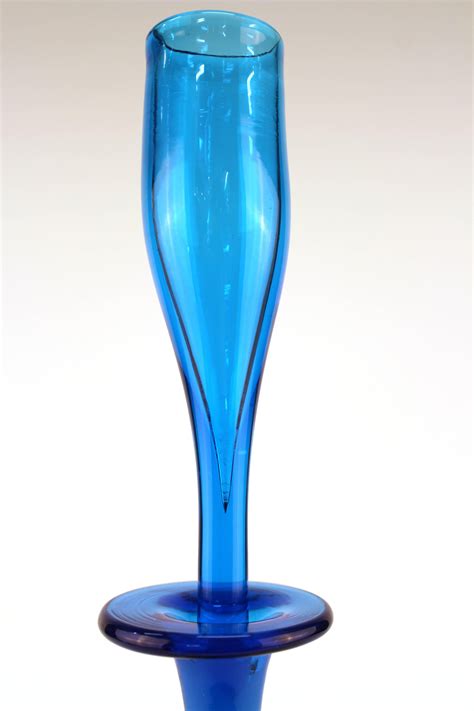 Wayne Husted For Blenko Turquoise Shot Glass Decanter At 1stdibs Blenko Shot Glass Decanter