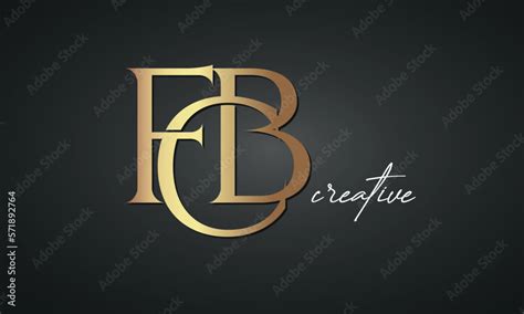 luxury letters FCB golden logo icon premium monogram, creative royal ...