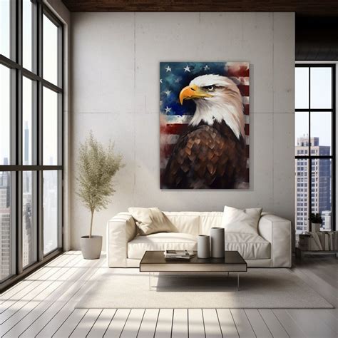 Eagle American Flag Abstract Canvas American Flag Bald - Etsy