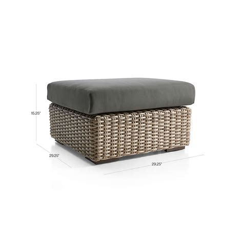 Abaco All Weather Resin Wicker Outdoor Ottoman With Graphite Sunbrella Cushion Reviews Crate