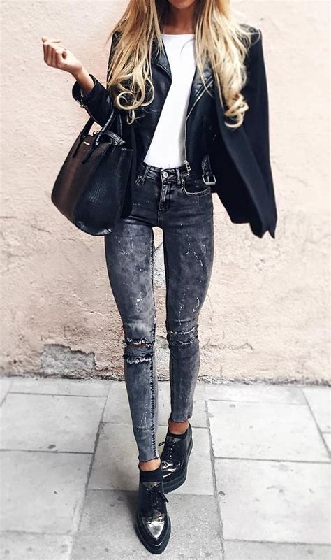 68 Trending Black Leather Women Jacket Outfits Ideas Suitable For Fall